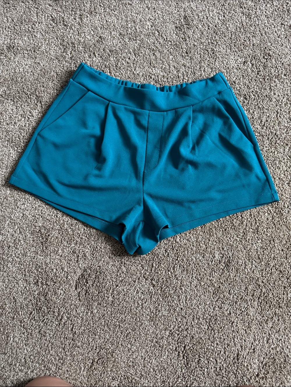 High-Waist Teal Women’s Dress Shorts